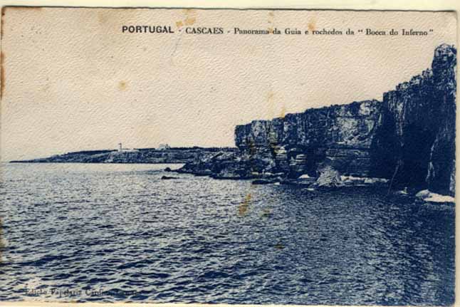 24Lis2272.jpg -     Lote:    2272      Lotes pelo Correio              Descrição:         Cascaes &mdash; Panorama da Guia e rochedo da "Boca do Inferno". Circulado.        PI       Valor Base:     &euro; 3,00     Valor Venda:     &euro; 3,00     