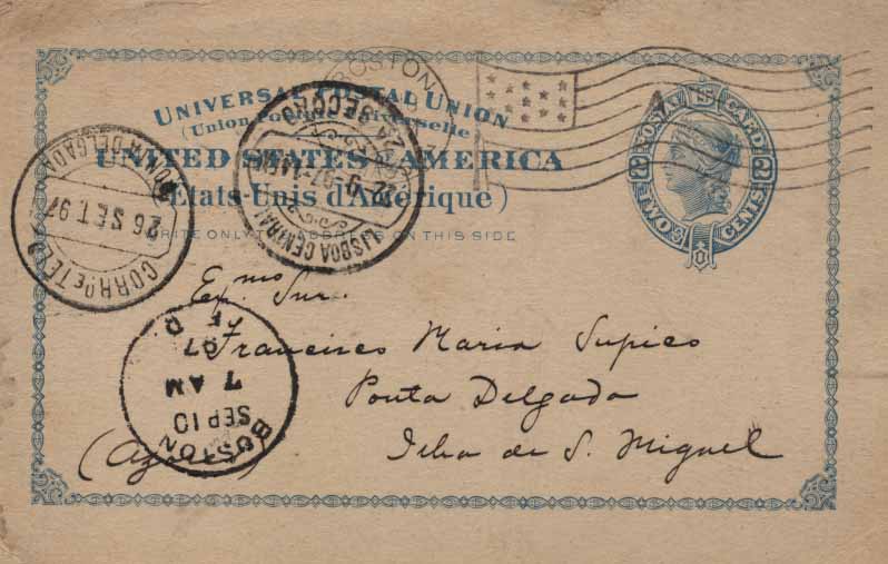24Lis2771.jpg -     Lote:    2771      Lotes pelo Correio              Descrição:      EUA &mdash;   Lote de dois inteiros postais de 2 cents. Circulado de Nova York para Lisboa e Ponta Delgada.        IC       Valor Base:     &euro; 4,00     Valor Venda:     Retirado     