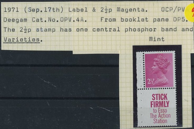 24Lis2788.jpg -     Lote:    2788      Lotes pelo Correio              Descrição:      Reino Unido.   Selo de 17.Set.1971, 2 &frac12; p (magenta), retirado do carnet, com publicidade.        ***       Valor Base:     &euro; 3,00     Valor Venda:     Retirado     
