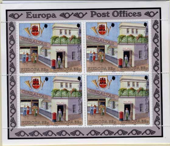24Lis2791.jpg -     Lote:    2791      Lotes pelo Correio              Descrição:      Gibraltar.   1990 &mdash; Europa CEPT. Série Yv-599/602 em duas mini-folhas (4 séries).        ***       Valor Base:     &euro; 16,00     Valor Venda:     Retirado     