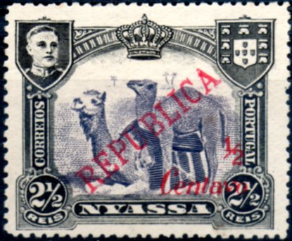 0078.jpg -     Lote:    78      Colecção IMPÉRIO      Companhia do Niassa       Descrição:         1921 &mdash; D. Manuel II, com sobrecarga e sobretaxa REPUBLICA, tipografada a preto em Lisboa. CE82, &frac12; c s/ 2 &frac12; reis violeta. Valor de catálogo &euro; 503,00.        *       Valor Base:     &euro; 120,00     Valor Venda:     &euro; 120,00     