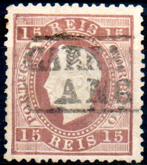 0204.jpg -     Lote:    204      Colecção CASCAIS II             Descrição:         1870/76 &mdash; D. Luís I. Fita direita. CE38, 15 reis castanho, papel liso, denteado 12 &frac12;, obliterado com carimbo nominativo a preto de "CARRAZEDA DE ANCIÃES". B e R.        O       Valor Base:     &euro; 30,00     Valor Venda:     &euro; 90,00     