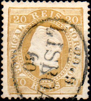 0212.jpg -     Lote:    212      Colecção CASCAIS II             Descrição:         1870/76 &mdash; D. Luís I. Fita direita. CE39, 20 reis bistre, papel liso, denteado 12 &frac12;, obliterado com carimbo pré-filatélico batido a preto "LISBOA / 22.9.80"        O       Valor Base:     &euro; 25,00     Valor Venda:     Retirado     