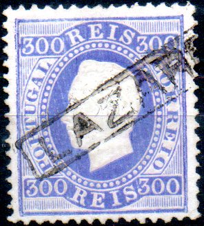 0261.jpg -     Lote:    261      Colecção CASCAIS II             Descrição:         1870/76 &mdash; D. Luís I. Fita direita. CE47, 300 reis violeta escuro, denteado 12 &frac12;, papel porcelana, obliterado com carimbo nominativo batido a preto "LAZARETO". MB e R.        O       Valor Base:     &euro; 40,00     Valor Venda:     &euro; 40,00     