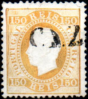 0278.jpg -     Lote:    278      Colecção CASCAIS II             Descrição:         1879/80 &mdash; D. Luís I. Fita direita. Novas cores. CE51, 150 reis amarelo, papel porcelana, denteado 12 &frac12;, obliterado com carimbo nominativo batido a preto "CEZIMBRA".        O       Valor Base:     &euro; 10,00     Valor Venda:     &euro; 14,00     