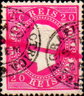 0285.jpg -     Lote:    285      Colecção CASCAIS II             Descrição:         1884 &mdash; D. Luís I. Fita direita. Nova cor e valor. CE66, 20 reis carmim, denteado 13 &frac12;, papel porcelana, obliterado com carimbo oval da telegrafia eléctrica, batido a preto "TELEGRAPHIA ELECTRICA / S. THIAGO / DO / CACÉM". MB e R.         O       Valor Base:     &euro; 30,00     Valor Venda:     &euro; 65,00     