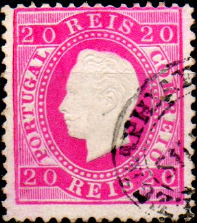0286.jpg -     Lote:    286      Colecção CASCAIS II             Descrição:         1884 &mdash; D. Luís I. Fita direita. Nova cor e valor. CE66, 20 reis carmim rosa, denteado 12 &frac12;, papel porcelana, obliterado com carimbo oval da telegrafia eléctrica, batido a preto "TELEGRAPHIA ELECTRICA / SILVES". MB e R.         O       Valor Base:     &euro; 25,00     Valor Venda:     Retirado     