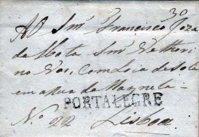 0325.jpg -     Lote:    325            Portugal       Descrição:      Portalegre &mdash;   A preto, GM PTG1 em carta datada de Portalegre (02.06.40) para Lisboa com o porte de 30 reis manuscrito a sépia. B.        Carta       Valor Base:     &euro; 25,00     Valor Venda:     &euro; 25,00     