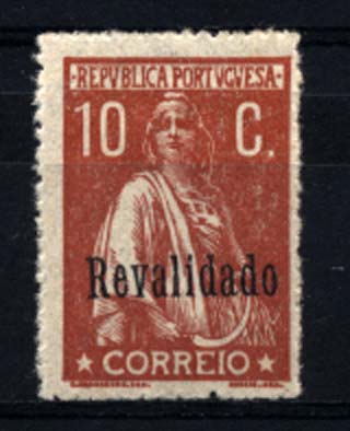 1291.jpg -     Lote:    1291            Portugal       Descrição:         1929 &mdash; Ceres, com sobrecarga "Revalidado". CE488, 10C tijolo em papel liso, denteado 15x14, farpeado. Valor de catálogo &euro; 510,00.        **       Valor Base:     &euro; 75,00     Valor Venda:     &euro; 75,00     