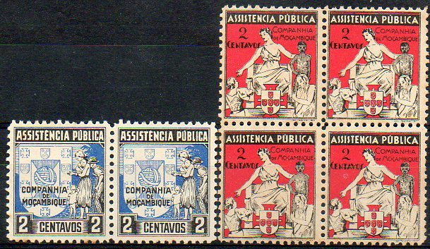 1682.jpg -     Lote:    1682            Companhia de Moçambique       Descrição:         1940/1941 &mdash; Assistência Pública. CE3/4. Lote composto por par horizontal CE3 e quadra CE4. Valor de catálogo &euro; 75,60.        ***       Valor Base:     &euro; 20,00     Valor Venda:     &euro; 36,00     