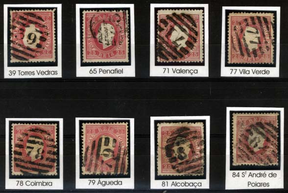 1755.jpg -     Lote:    1755            Portugal       Descrição:         Carimbos numéricos da 2.ª reforma. 1870/76 &mdash; D. Luís I, fita direita. CE40, 25 reis carmim. Lote de 20 selos, obliterados com carimbos bem batidos a preto: 39, 65, 71, 77, 78, 79, 81, 84, 88, 113, 123, 129, 137, 148, 152, 166, 172, 187, 188 e 223. Bom lote.        Lote       Valor Base:     &euro; 25,00     Valor Venda:     &euro; 44,00     