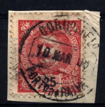 1774.jpg -     Lote:    1774            Portugal       Descrição:         Carimbos circulares datados tipo 1880. 1898/1905 &mdash; D. Carlos I tipo Mouchon. CE141, 25 reis carmim. Selo obliterado com carimbo batido a preto "PORTO DA RAIVA".        O       Valor Base:     &euro; 30,00     Valor Venda:     Retirado     