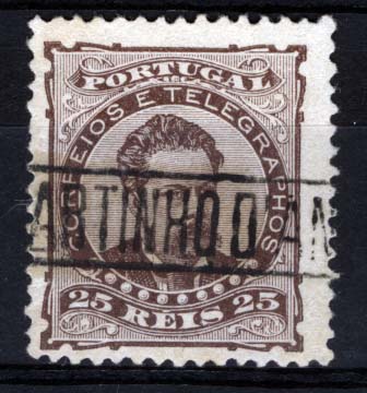 1846.jpg -     Lote:    1846            Portugal       Descrição:         Carimbos nominativos. 1882/83 &mdash; D. Luís I de frente. OM57, 25 reis castanho, obliterado com carimbo nominativo batido a preto de "S. MARTINHO D'ANTA". MB e R.        O       Valor Base:     &euro; 25,00     Valor Venda:     &euro; 32,00     