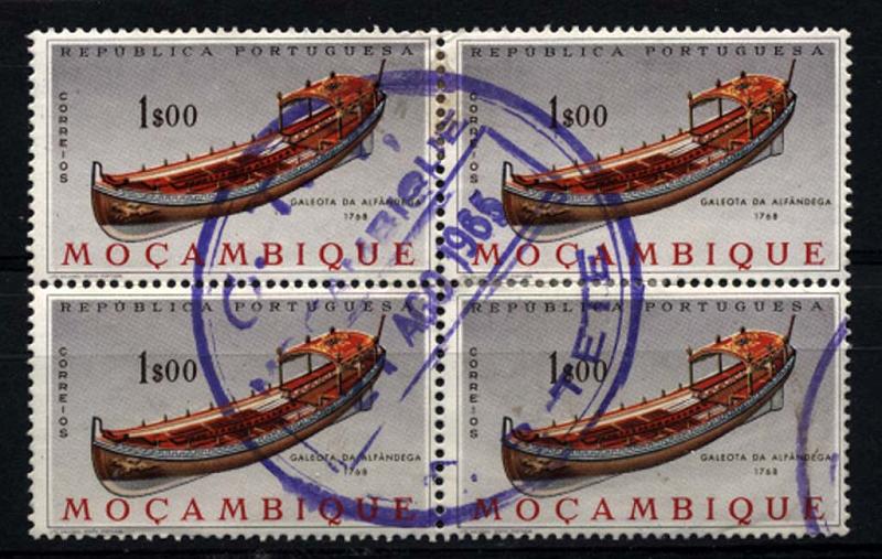 1913.jpg -     Lote:    1913            Moçambique       Descrição:         Carimbos circulares datados de borracha. 1964 &mdash; Galeotas portuguesas. CE483, 1$00. Quadra obliterada com carimbo batido a azul "C.T.T. / MOÇAMBIQUE / E. P. TETE".        O       Valor Base:     &euro; 6,00     Valor Venda:     &euro; 6,00     