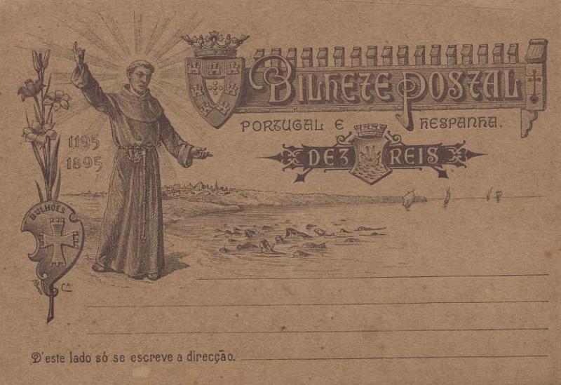 2134.jpg -     Lote:    2134      Lotes pelo Correio      Portugal       Descrição:         Lote composto por 2 inteiros: 1893 &mdash; D. Luís I de frente com sobrecarga "Válido 1893", OM19, 10 reis; e 1895 &mdash; Centenário de St.º António, OM21, 10 reis.        IN       Valor Base:     &euro; 5,00     Valor Venda:     Retirado     