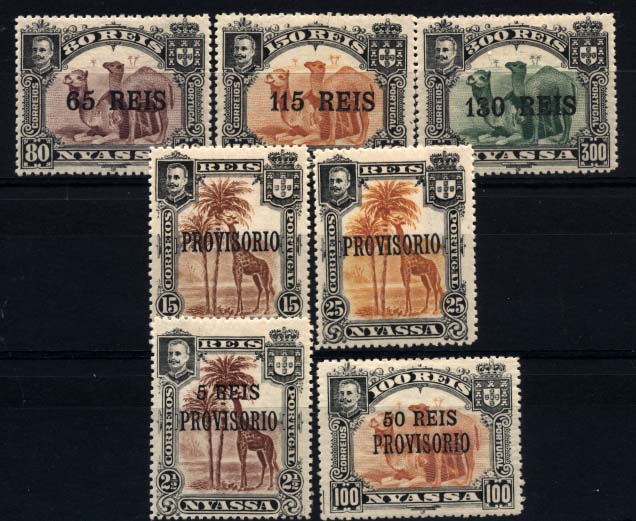 0023.jpg -     Lote:    23      Colecção Império      Companhia do Niassa       Descrição:         1903/1910 &mdash; D. Carlos I. Selos de 1901 com sobrecarga + Selos de 1901 com sobrecarga PROVISÓRIO + Selos de 1901 com sobretaxa e sobrecarga PROVISÓRIO. CE40/42, 43/44, 50/51. As três séries completas.         **       Valor Base:     &euro; 6,00     Valor Venda:     Retirado     