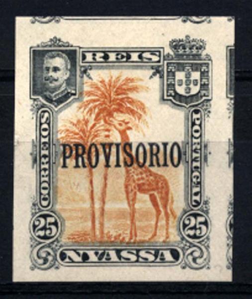 0026.jpg -     Lote:    26      Colecção Império      Companhia do Niassa       Descrição:         1903 &mdash; D. Carlos I. Selos de 1901 com sobrecarga PROVISÓRIO. CE44, 25 reis laranja. Selo não denteado, com largas margens. MB e MR.         ***       Valor Base:     &euro; 20,00     Valor Venda:     &euro; 110,00     