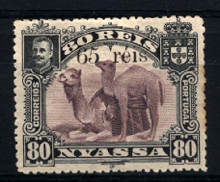 0028.jpg -     Lote:    28      Colecção Império      Companhia do Niassa       Descrição:         1903 &mdash; D. Carlos I. Selos de 1901 com sobretaxa, tipografada a preto localmente. CE45, 65 s/ 80 reis lilás claro. Selo com a sobrecarga deslocada.         **       Valor Base:     &euro; 20,00     Valor Venda:     &euro; 32,00     