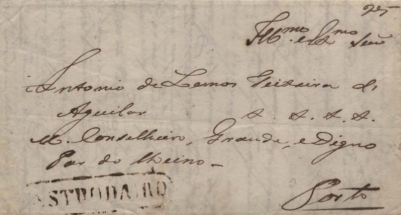 0267.jpg -     Lote:    267            Portugal        Descrição:      Castro Dairo   &mdash; A sépia, GM CDR2, em carta datada de Castro D'Aire (18.05.52) para o Porto (21.05.52), com o porte manuscrito a sépia de 25 reis. MR.        Carta       Valor Base:     &euro; 125,00     Valor Venda:     Retirado     