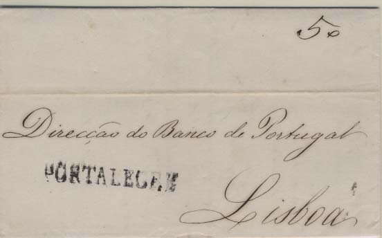 0344.jpg -     Lote:    344            Portugal        Descrição:      Portalegre   &mdash; A preto, GM PTL1 em carta datada de Portalegre (04.08.49) para Lisboa (08.08.49) com o porte manuscrito a sépia de 50 reis. MB.        Carta       Valor Base:     &euro; 20,00     Valor Venda:     &euro; 30,00     