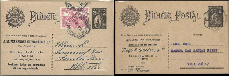 0656.jpg -     Lote:    656            Portugal       Descrição:         1924/26 &mdash; Ceres. OM74, 24C preto. Lote de 22 inteiros circulados, alguns repicados, outros com selos do imposto postal e alguma marcofilia. Lote a ver.        Lote       Valor Base:     &euro; 30,00     Valor Venda:     &euro; 100,00     