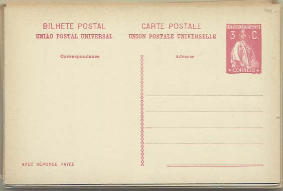 0661.jpg -     Lote:    661            Portugal       Descrição:         1912/26 &mdash; Ceres. Lote de 21 inteiros postais novos de todas as emissões, algumas respostas pagas e Bilhetes-Cartas. Um repicado. Lote a ver.        Lote       Valor Base:     &euro; 15,00     Valor Venda:     &euro; 42,00     