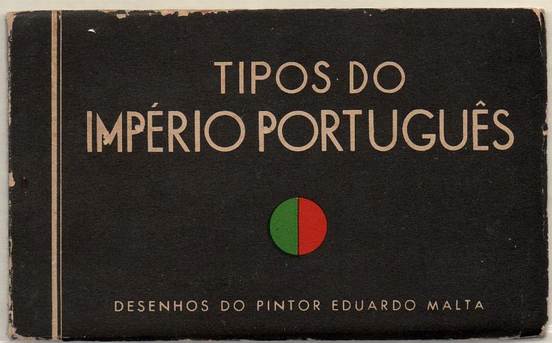 0802.jpg -     Lote:    802                   Descrição:         Tipos do Império Português. Carteira com 12 postais ilustrados. Desenhos do pintor Eduardo Malta. B e R.        PI       Valor Base:     &euro; 25,00     Valor Venda:     &euro; 32,00     
