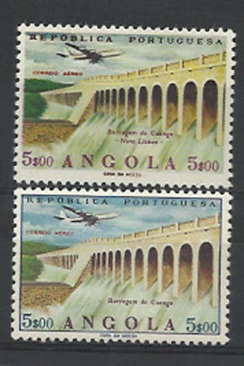 1044.jpg -     Lote:    1044            Angola       Descrição:         1965 &mdash; Correio Aéreo. Empreendimentos de Angola. CE CA26. Prova de cor. Acompanha selo normal para comparação.        PRV       Valor Base:     &euro; 15,00     Valor Venda:     &euro; 42,00     