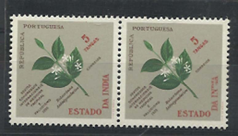 1139.jpg -     Lote:    1139            Índia       Descrição:         1958 &mdash; Sextos Congressos Internacionais de Medicina Tropical e Paludismo. CE476, 7 Tangas. Par horizontal. Um dos selos com impressão parcial da legenda "ÍNDIA". R.        ***       Valor Base:     &euro; 6,00     Valor Venda:     &euro; 20,00     