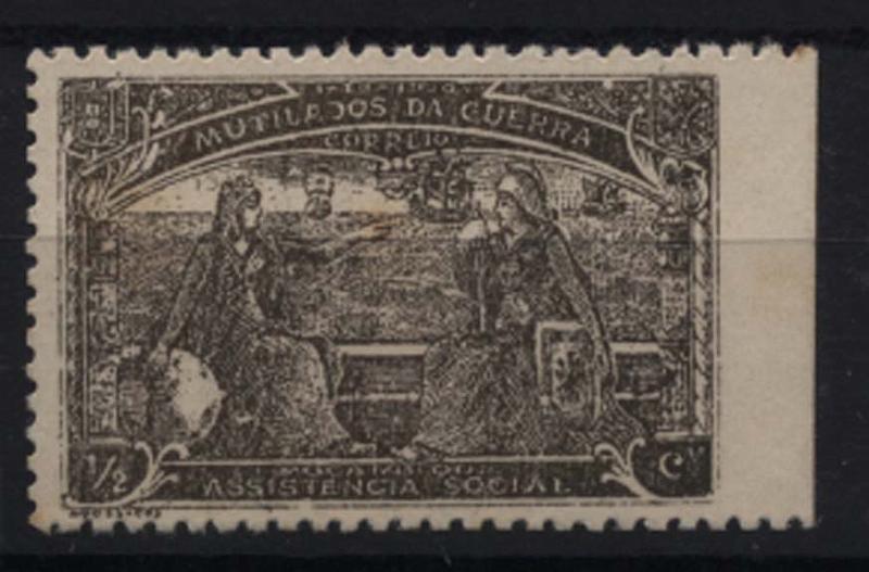 1160.jpg -     Lote:    1160            Moçambique       Descrição:         1920 &mdash; "Mutilados de Guerra". CE207, &frac12; c preto. Selo com falta de denteado vertical no bordo direito.        **       Valor Base:     &euro; 5,00     Valor Venda:     &euro; 10,00     
