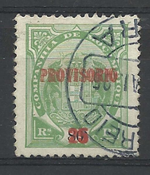 1183.jpg -     Lote:    1183            Companhia de Moçambique       Descrição:         1895/99 &mdash; Tipo Elefantes, com sobrecarga "PROVISÓRIO" e sobretaxa, CE28, 25 s/ 80 reis verde claro. Selo com dupla sobrecarga.         O       Valor Base:     &euro; 45,00     Valor Venda:     Retirado     