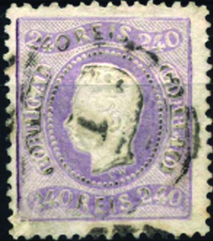 1266.jpg -     Lote:    1266            Portugal       Descrição:         1870/76 &mdash; D. Luís I. Fita curva, denteados. CE35, 240 reis lilás. Valor de catálogo &euro; 863,00.        O       Valor Base:     &euro; 90,00     Valor Venda:     &euro; 90,00     