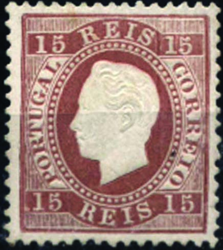 1270.jpg -     Lote:    1270            Portugal       Descrição:         1870/76 &mdash; D. Luís I. Fita direita. CE38, 15 reis castanho claro, denteado 12 &frac12;, papel porcelana. Valor de catálogo &euro; 199,00.        **       Valor Base:     &euro; 30,00     Valor Venda:     &euro; 55,00     