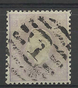 1278.jpg -     Lote:    1278            Portugal       Descrição:         1870/76 &mdash; D. Luís I. Fita direita. CE46, 240 reis lilás, denteado 12 &frac12;, papel liso. Valor de catálogo &euro; 1.830,00. MB.        O       Valor Base:     &euro; 250,00     Valor Venda:     Retirado     