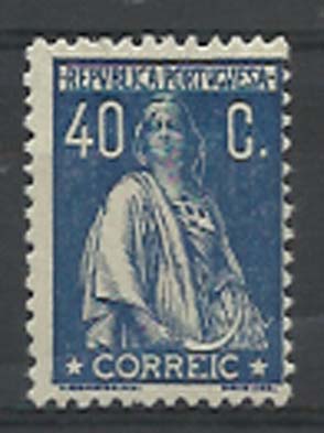 1322.jpg -     Lote:    1322            Portugal       Descrição:         1923 &mdash; Ceres. Novas taxas e cores. CE255, 40C azul, denteado 12x11 &frac12;. Variedade de cliché "CORREIC". Valor de catálogo &euro; 354,00.        **       Valor Base:     &euro; 50,00     Valor Venda:     &euro; 85,00     