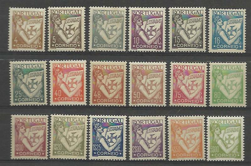 1345.jpg -     Lote:    1345            Portugal       Descrição:         1931 &mdash; Lusíadas. CE513/30. Série completa. Selo de 1$00 com sinal de charneira. Valor de catálogo &euro; 99,50.        ***/**       Valor Base:     &euro; 16,00     Valor Venda:     &euro; 48,00     