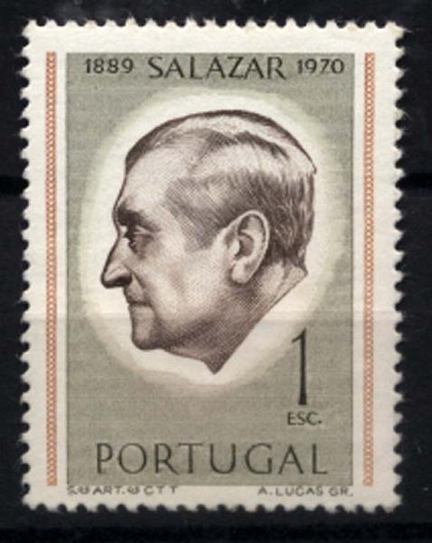 1378.jpg -     Lote:    1378            Portugal       Descrição:         1971 &mdash; Presidente Salazar. CE1106, 1$00. Selo em denteado 12. Valor de catálogo &euro; 189,00.        ***       Valor Base:     &euro; 22,00     Valor Venda:     &euro; 30,00     