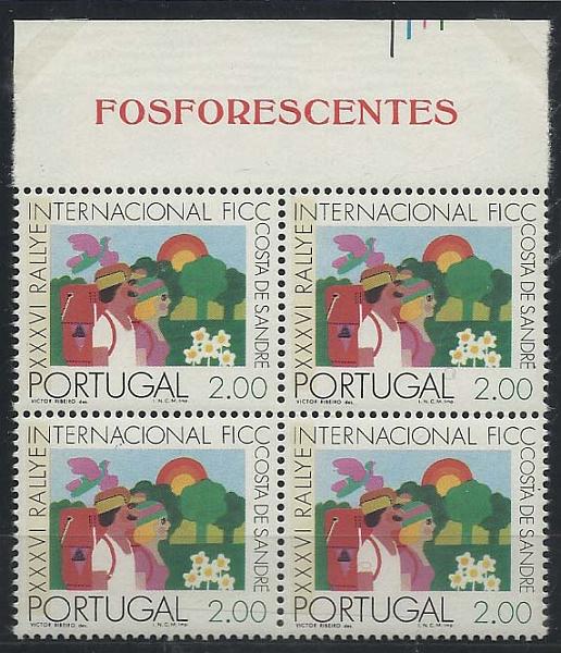1383.jpg -     Lote:    1383            Portugal       Descrição:         1975 &mdash; 36.º Rally da FICC. CE1255, 2$00. Quadra com tarja fosforescente. Valor de catálogo &euro; 49,20.        ***       Valor Base:     &euro; 10,00     Valor Venda:     Retirado     