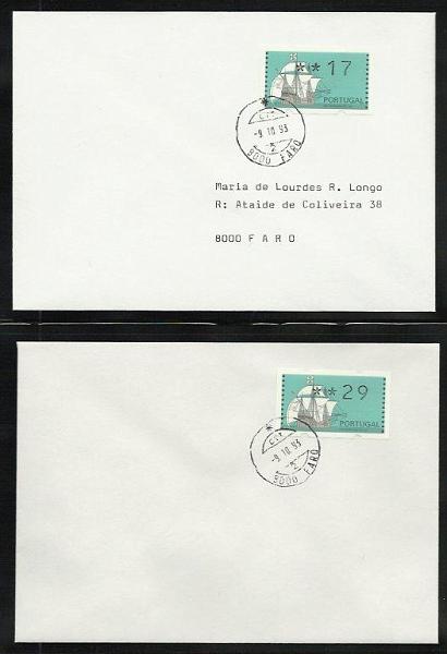 1406.jpg -     Lote:    1406            Portugal       Descrição:         1993/95 &mdash; Nau Portuguesa + Galinhas (sem pontos) + Galeão Português. CE ETQ 7/9. Álbum Leuchturm com 75 sobrescritos circulados, FDCs, registos, circulações internacionais, etc. Lote a ver.        Lote       Valor Base:     &euro; 80,00     Valor Venda:     &euro; 120,00     