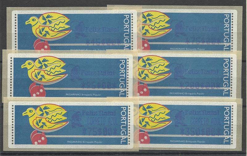 1419.jpg -     Lote:    1419            Portugal       Descrição:         1996 &mdash; Brinquedos Populares &mdash; Passarinhos. CE ETQ12A. Série completa para o correio ordinário e correio azul.        ETQ       Valor Base:     &euro; 10,00     Valor Venda:     &euro; 10,00     