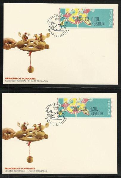 1425.jpg -     Lote:    1425            Portugal       Descrição:         1995/98 &mdash; Galinhas c/ pontos, Transportes Postais + Passarinho + Portugal 98 + Portugal 98 (Astrolábio) + Expo'98. CE ETQ10, 11, 12, 13, 14 e 15. Álbum Leuchturm com 91 sobrescritos circulados, FDCs, registos, circulações internacionais, etc. Lote a ver.        Lote       Valor Base:     &euro; 100,00     Valor Venda:     &euro; 140,00     