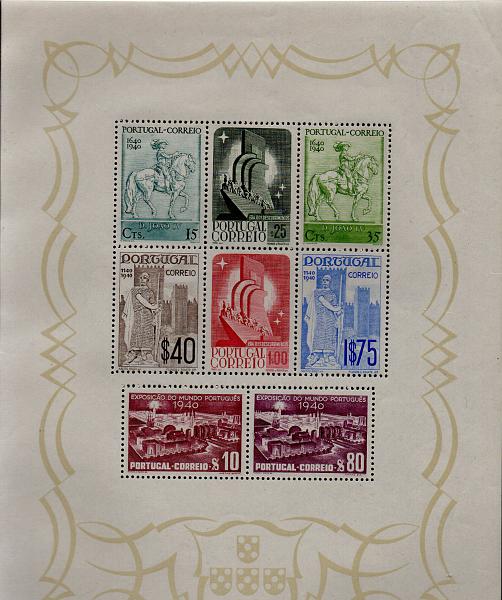 1442.jpg -     Lote:    1442            Portugal       Descrição:         1940 &mdash; Centenário da Fundação e Restauração de Portugal. CE BLC2. Valor de catálogo &euro; 517,00.        BLC***       Valor Base:     &euro; 75,00     Valor Venda:     &euro; 75,00     