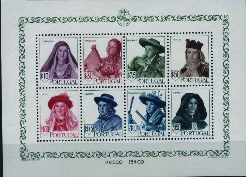 1447.jpg -     Lote:    1447            Portugal       Descrição:         1947 &mdash; Costumes Portugueses * 2.ª emissão. CE BLC13. Valor de catálogo &euro; 516,00.        BLC***       Valor Base:     &euro; 75,00     Valor Venda:     &euro; 75,00     