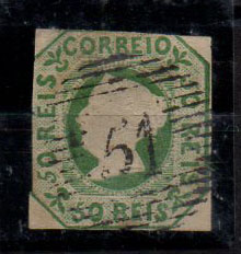 1470.jpg -     Lote:    1470            Madeira       Descrição:         1853 &mdash; D. Maria II. Precursores da Madeira. CE3, 50 reis verde com margens muito curtas, obliterado com carimbo de barras da 1.ª reforma "51" &mdash; FUNCHAL. Valor de catálogo &euro; 2.650,00.        O       Valor Base:     &euro; 100,00     Valor Venda:     Retirado     