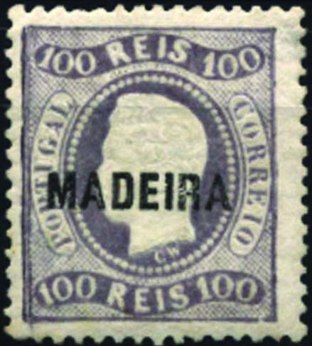 1474.jpg -     Lote:    1474            Madeira       Descrição:         1868/70 &mdash; D. Luís I. Fita curva, denteados. CE11, 100 reis lilás malva. Valor de catálogo &euro; 310,00.        RG***       Valor Base:     &euro; 50,00     Valor Venda:     &euro; 50,00     