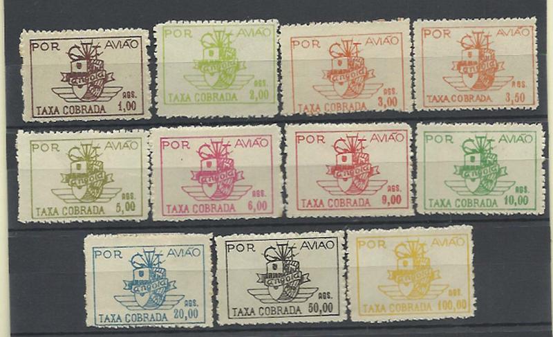1500.jpg -     Lote:    1500            Angola       Descrição:         1947 &mdash; Correio Aéreo. Emblema dos CTT. CE CA10/20. Série completa. Valor de catálogo &euro; 3.030,00.        *       Valor Base:     &euro; 1000,00     Valor Venda:     &euro; 1500,00     