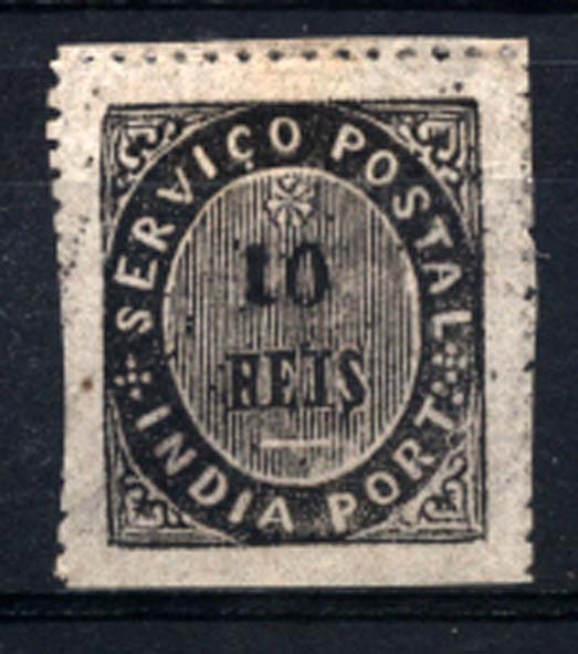 1520.jpg -     Lote:    1520            Índia       Descrição:         1877 &mdash; Nativos. Tipo III. CE37, 10 reis preto. Valor de catálogo &euro; 55,00.        **       Valor Base:     &euro; 12,00     Valor Venda:     &euro; 18,00     