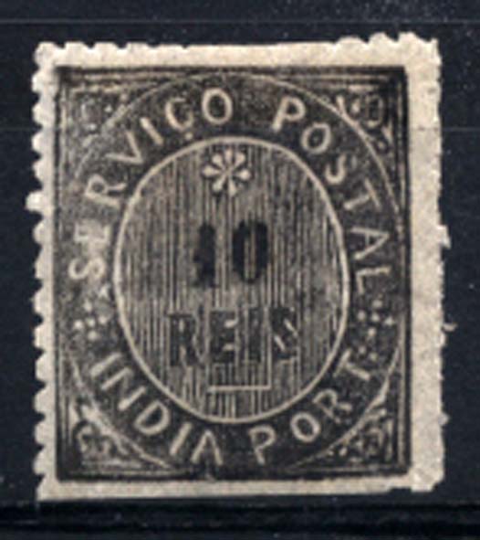 1521.jpg -     Lote:    1521            Índia       Descrição:         1877 &mdash; Nativos. Tipo IIIB. CE39, 10 reis preto. Valor de catálogo &euro; 58,00.        **       Valor Base:     &euro; 12,00     Valor Venda:     &euro; 26,00     