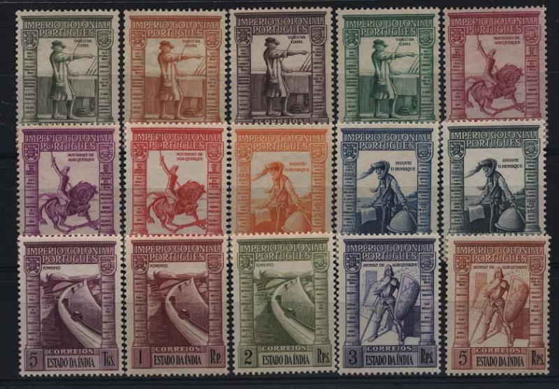 1584.jpg -     Lote:    1584            Índia       Descrição:         1938 &mdash; Império Colonial Português. CE348/362. Série completa. Valor de catálogo &euro; 105,00.        **       Valor Base:     &euro; 25,00     Valor Venda:     &euro; 34,00     