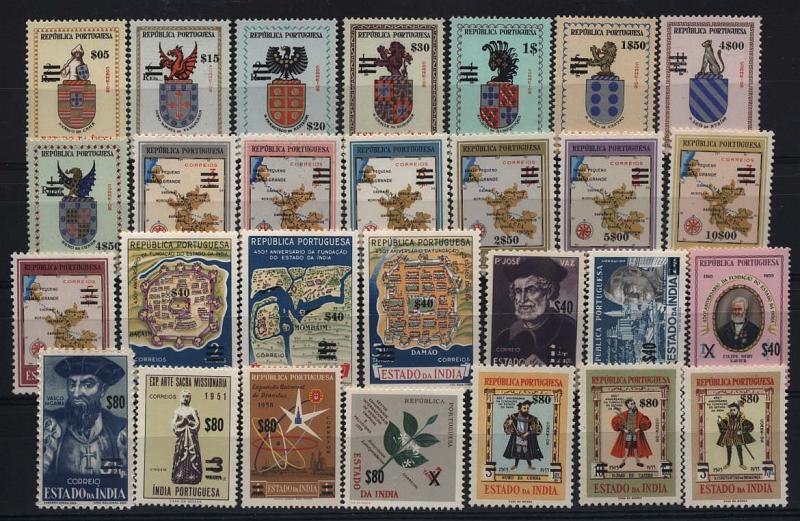 1596.jpg -     Lote:    1596            Índia       Descrição:         1959 &mdash; Valores em escudos. Selos de 1946 a 1958, com sobretaxa. CE477/504. Série completa. Valor de catálogo &euro; 29,00.        ***       Valor Base:     &euro; 6,00     Valor Venda:     &euro; 14,00     